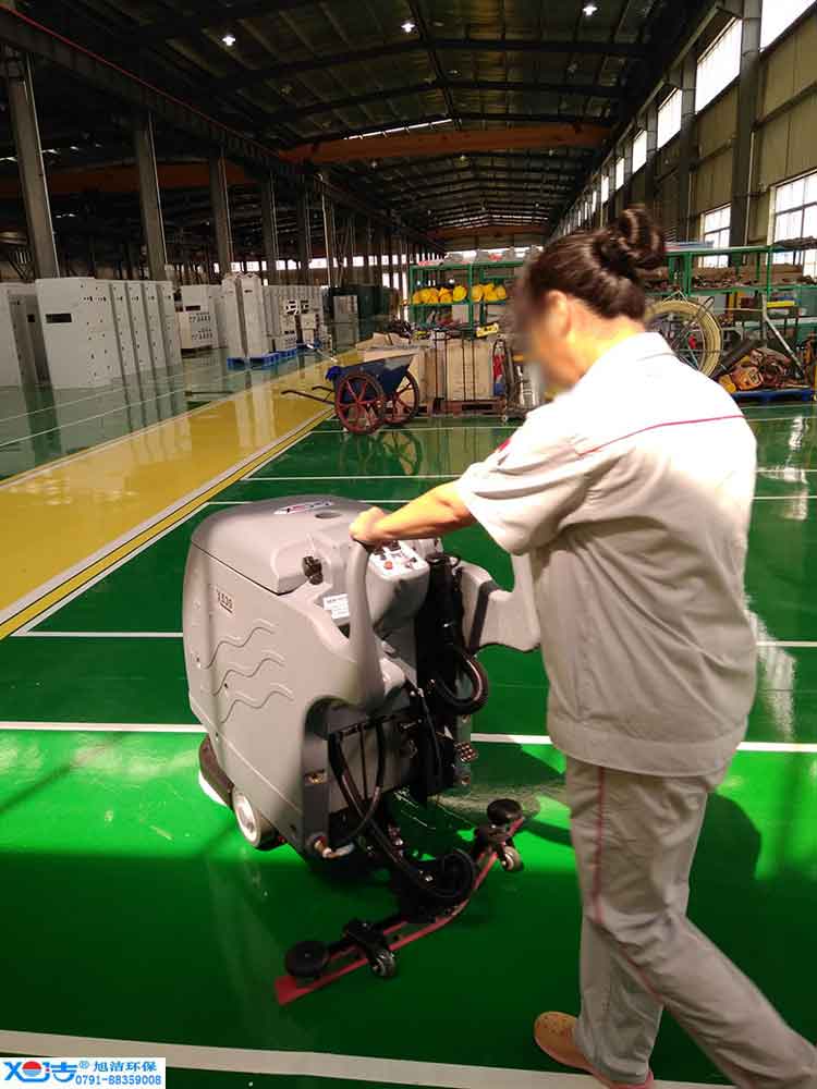 旭潔手推式多功能全自動洗地機，工廠生產倉庫工業洗地機